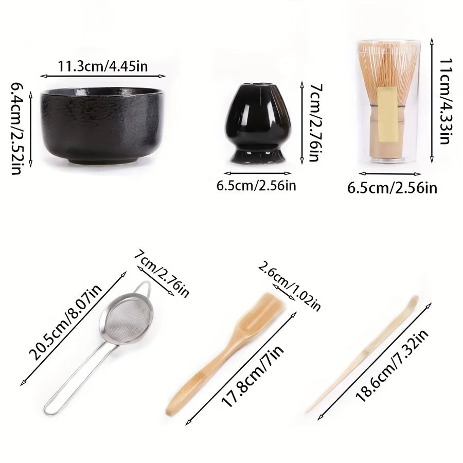Matchova – 6-teiliges Keramik-Matcha-Set im japanischen Stil
