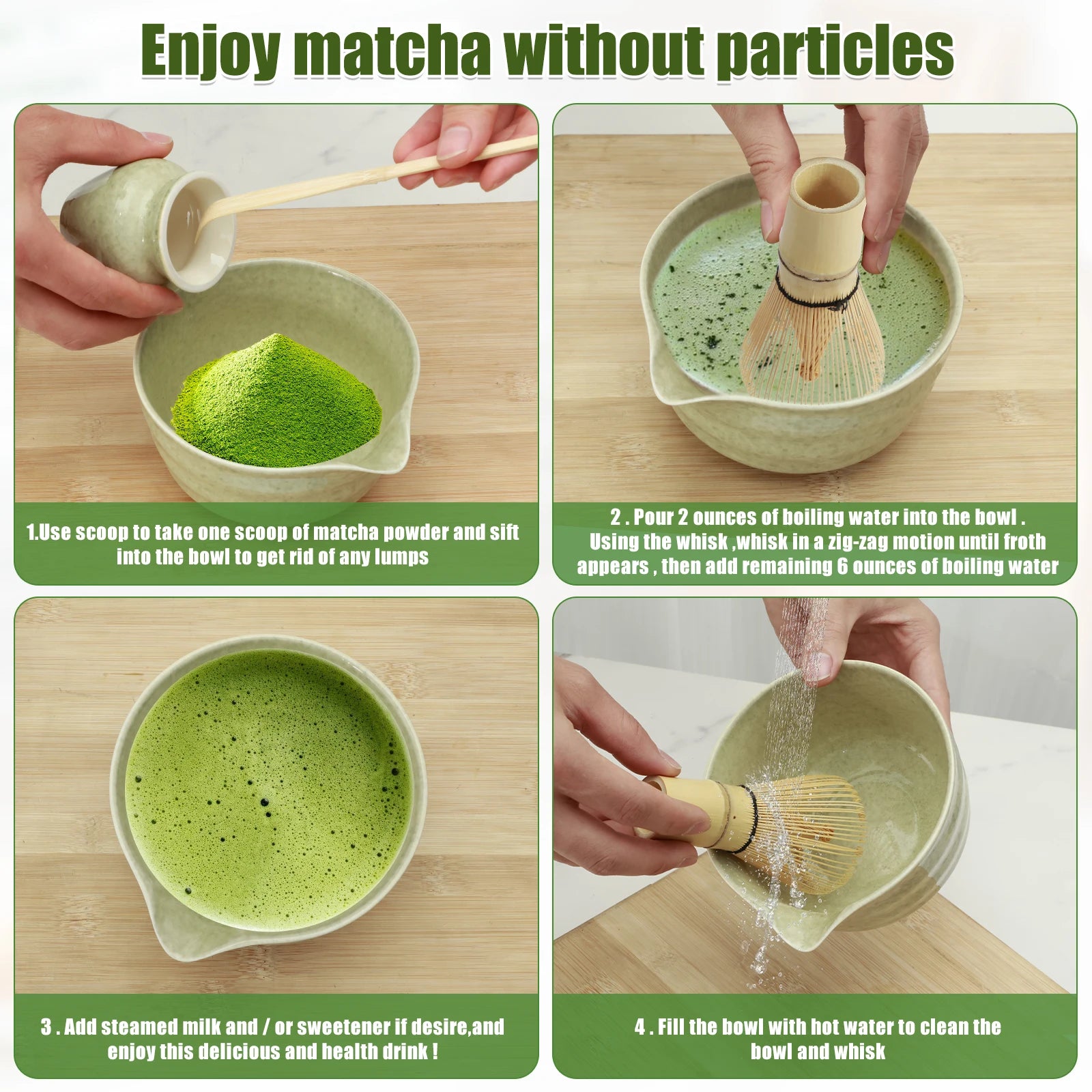 Matcha Ritual – 4-teiliges Keramik-Matcha-Set im japanischen Stil